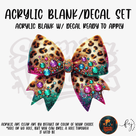 Leopard Jewel Bow Acrylic & Decal Kit