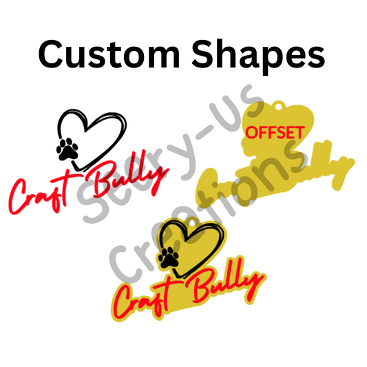 5- Pack Custom Acrylic Blanks - Your Own Custom Shape for Keychains, Bag Charms, Badge Reel; Cast Acrylic use for Sublimation, UV Resin, Epoxy, Vinyl, Waterslide