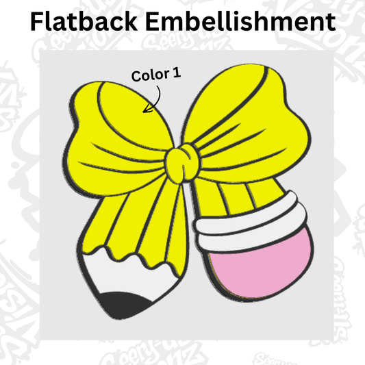 Bow Pencil - Embellishment Flatback Charm