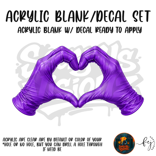 Medical Gloves Purple Acrylic & Decal Kit