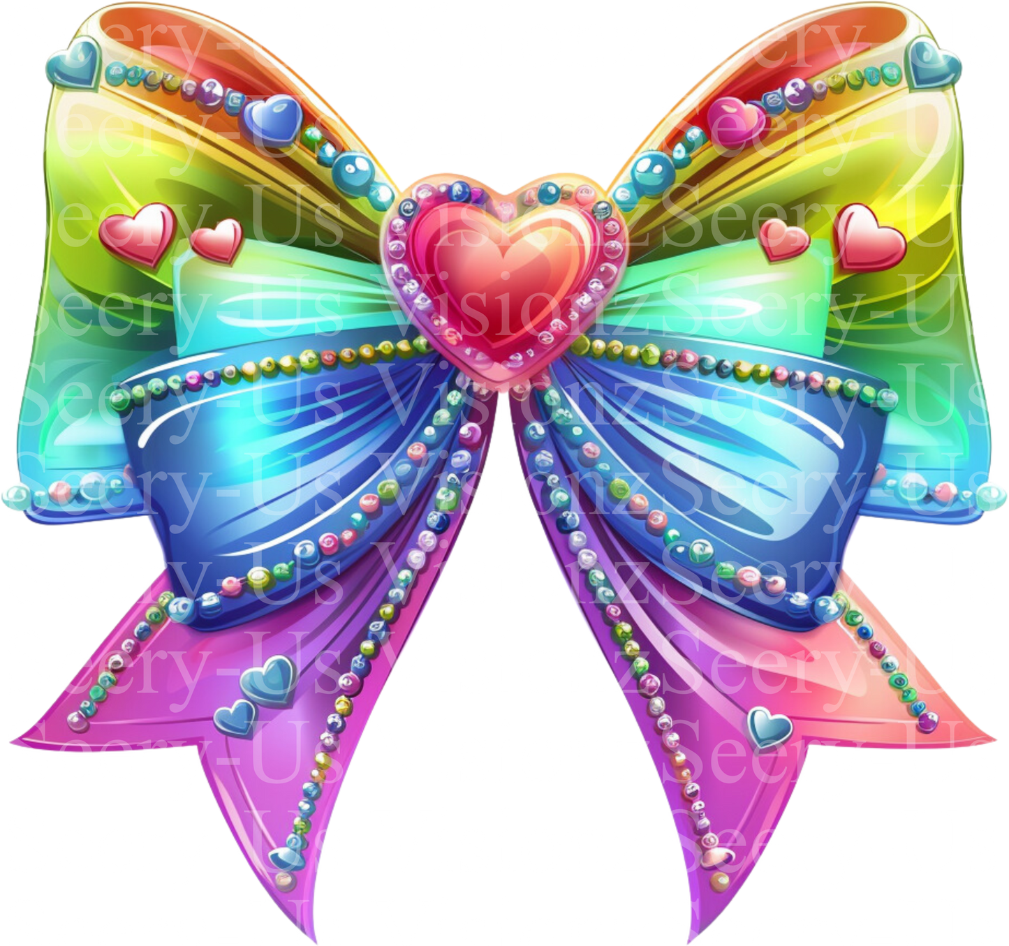 Rainbow Bow #1  w/ ~2" Acrylic Blank