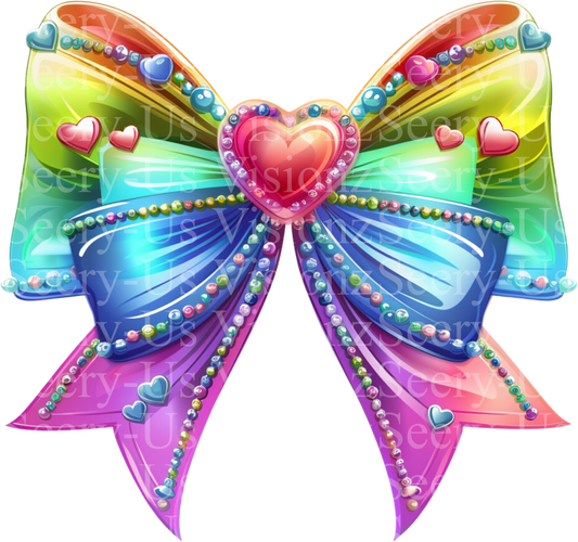 Rainbow Bow #1  w/ ~2" Acrylic Blank