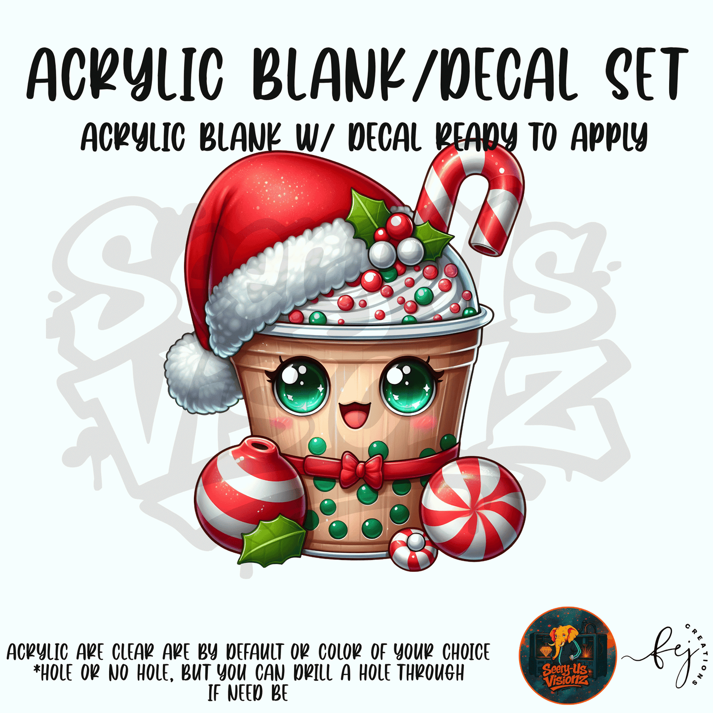 Holiday Cocoa Cup Acrylic & Decal Kit