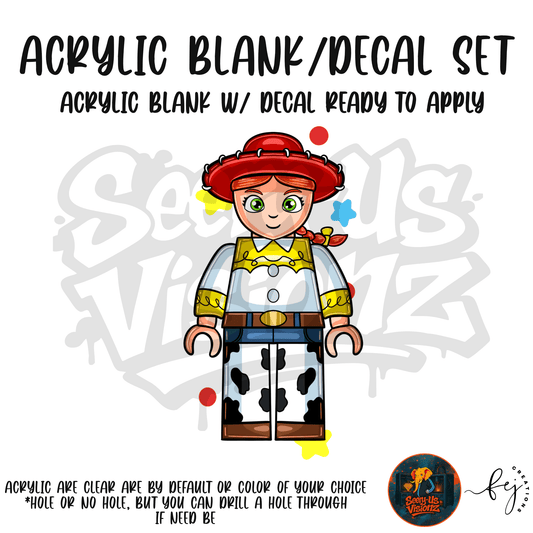 Cowgirl Toy Friend Acrylic & Decal Kit