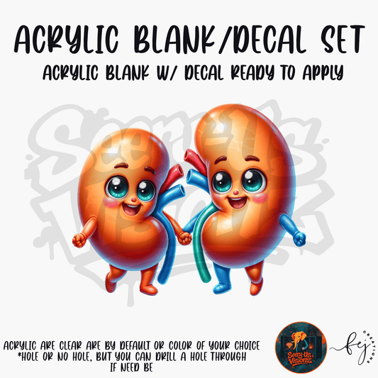 Kidney Besties Acrylic & Decal Kit