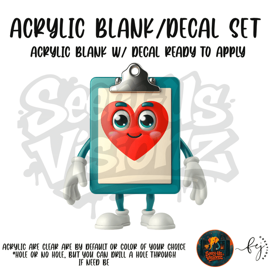 Heart Chart Clipboard Acrylic & Decal Kit