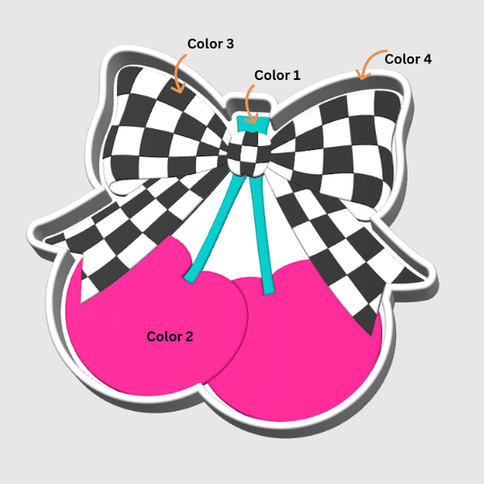 Checkered Cherry Trinket & Bead Tray 3D Printed