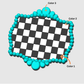 Checkered Turquoise - Embellishment Flatback Charm