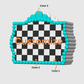 Checkered Turquoise Pen Holder