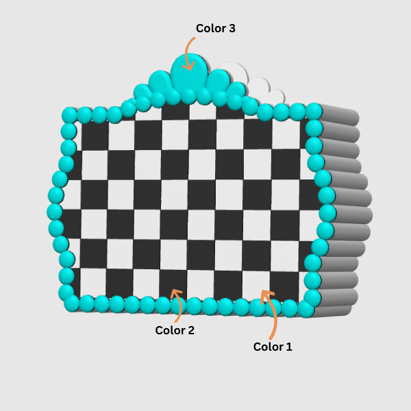 Checkered Turquoise Pen Holder