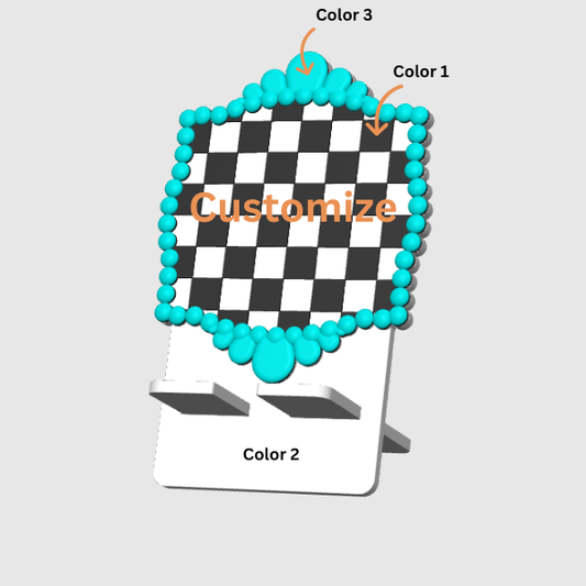 Checkered Turquoise Phone Holder