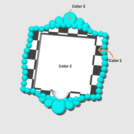 Checkered Turquoise Sticky Note Holder