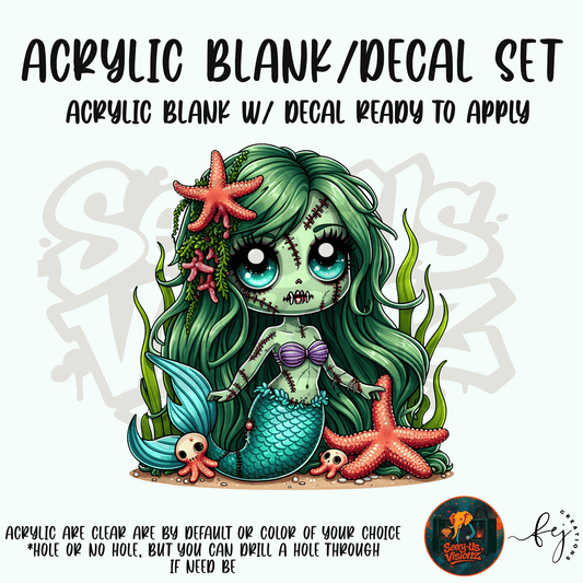 Mermaid Zombie Acrylic & Decal Kit