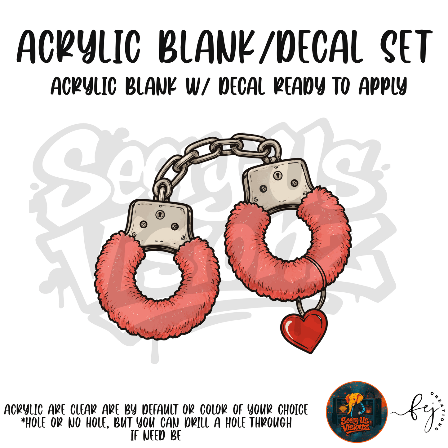 Heart Cuff Love Acrylic & Decal Kit