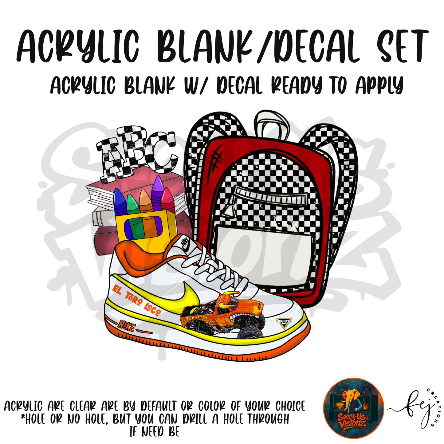 Sneaker & Backpack 1 Acrylic & Decal Kit