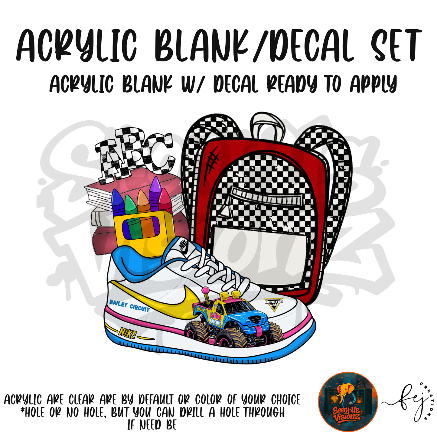 Sneaker & Backpack 2 Acrylic & Decal Kit