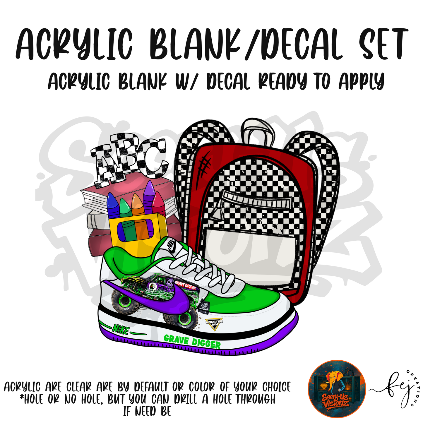 Sneaker & Backpack 3 Acrylic & Decal Kit