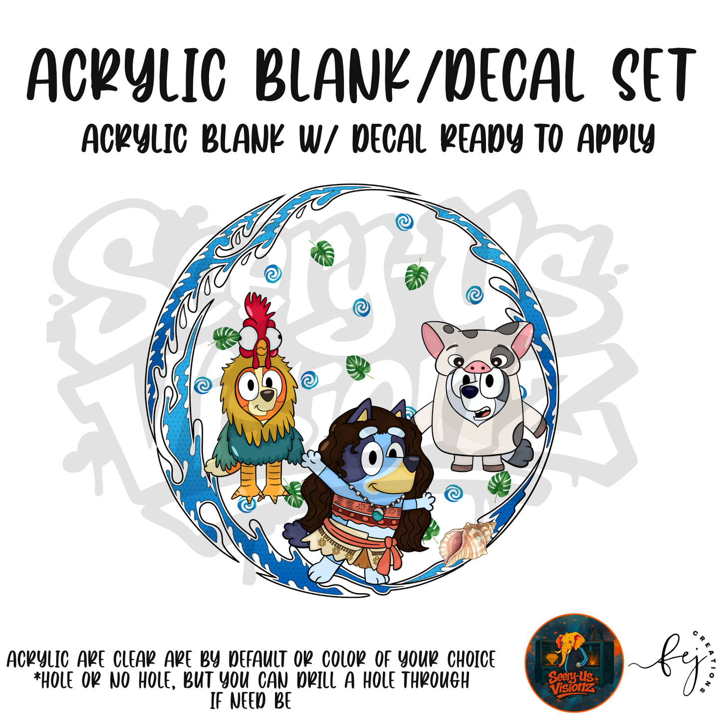 Dogs In A Wave Acrylic & Decal Kit
