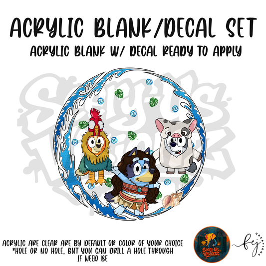 Dogs In A Wave Acrylic & Decal Kit