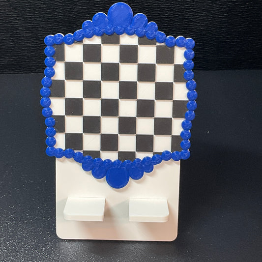 Checkered Turquoise Phone Holder