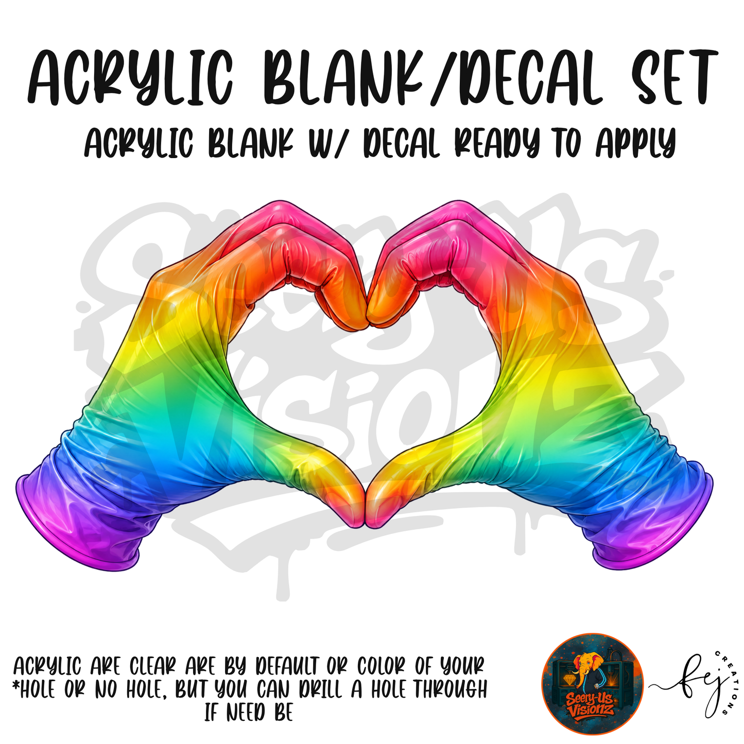 Medical Gloves Rainbow Acrylic & Decal Kit