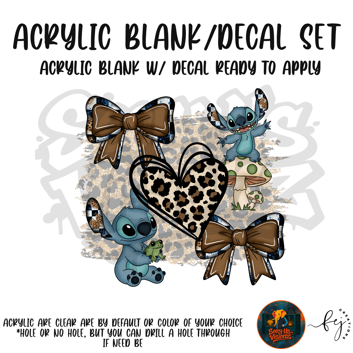 Alien & Cheetah Heart Acrylic & Decal Kit