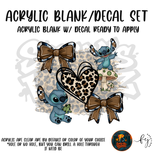 Alien & Cheetah Heart Acrylic & Decal Kit