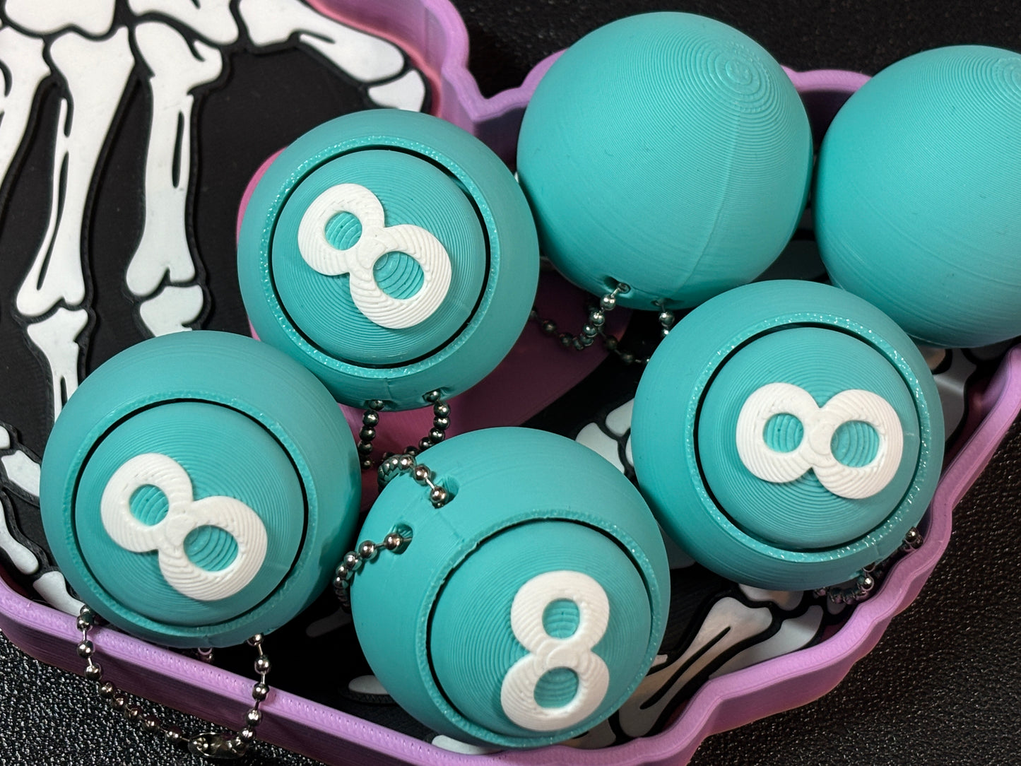8 Ball Fidget Clicker Keychain