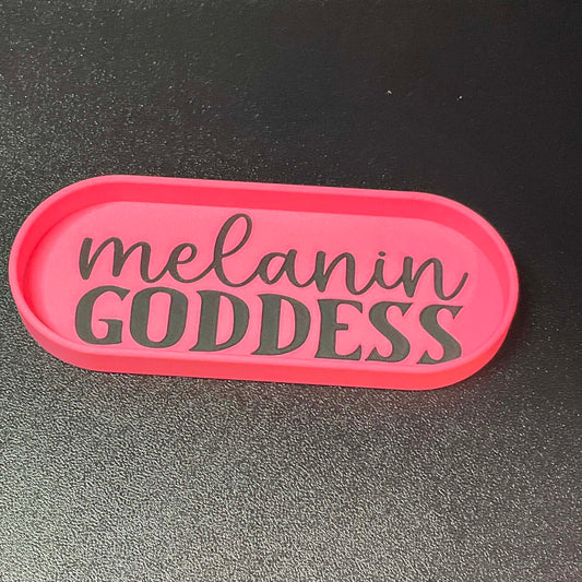 Melanin Goddess Oblong Trinket & Bead Tray 3D Printed