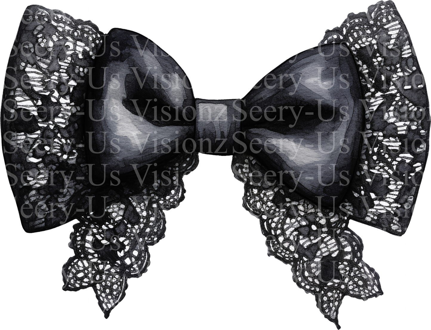 Black Lace Bow #4  w/ ~2" Acrylic Blank