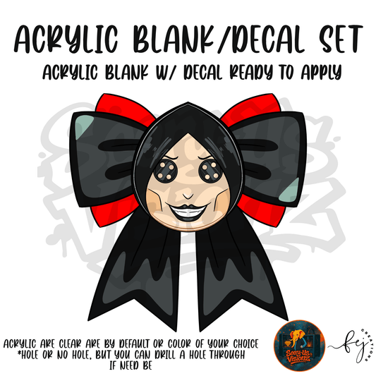 Button Lady Face Bow Acrylic & Decal Kit