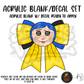 Button Girl Face Bow Acrylic & Decal Kit