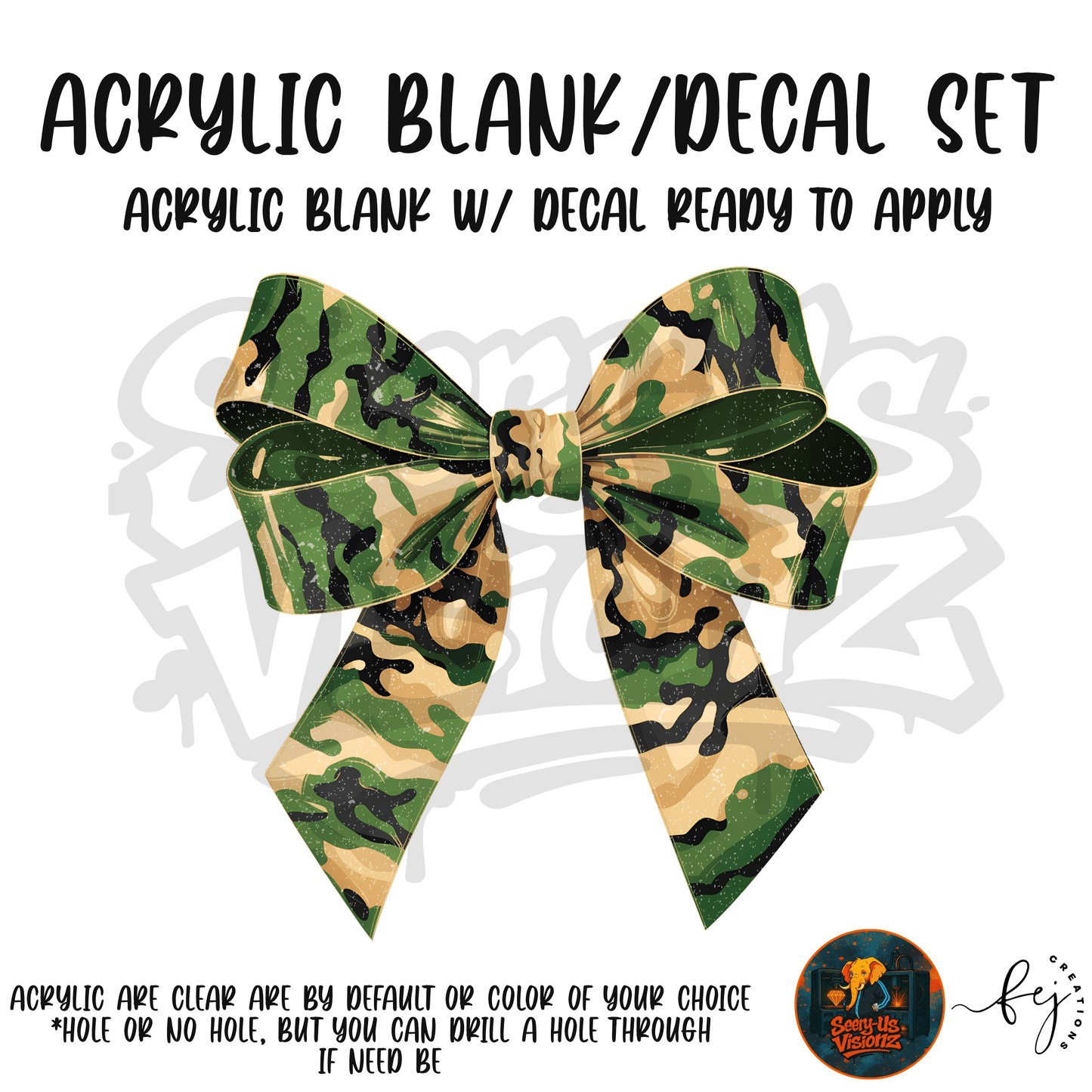 Camo Huntress Bow Acrylic & Decal Kit