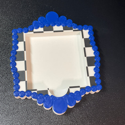 Checkered Turquoise Sticky Note Holder