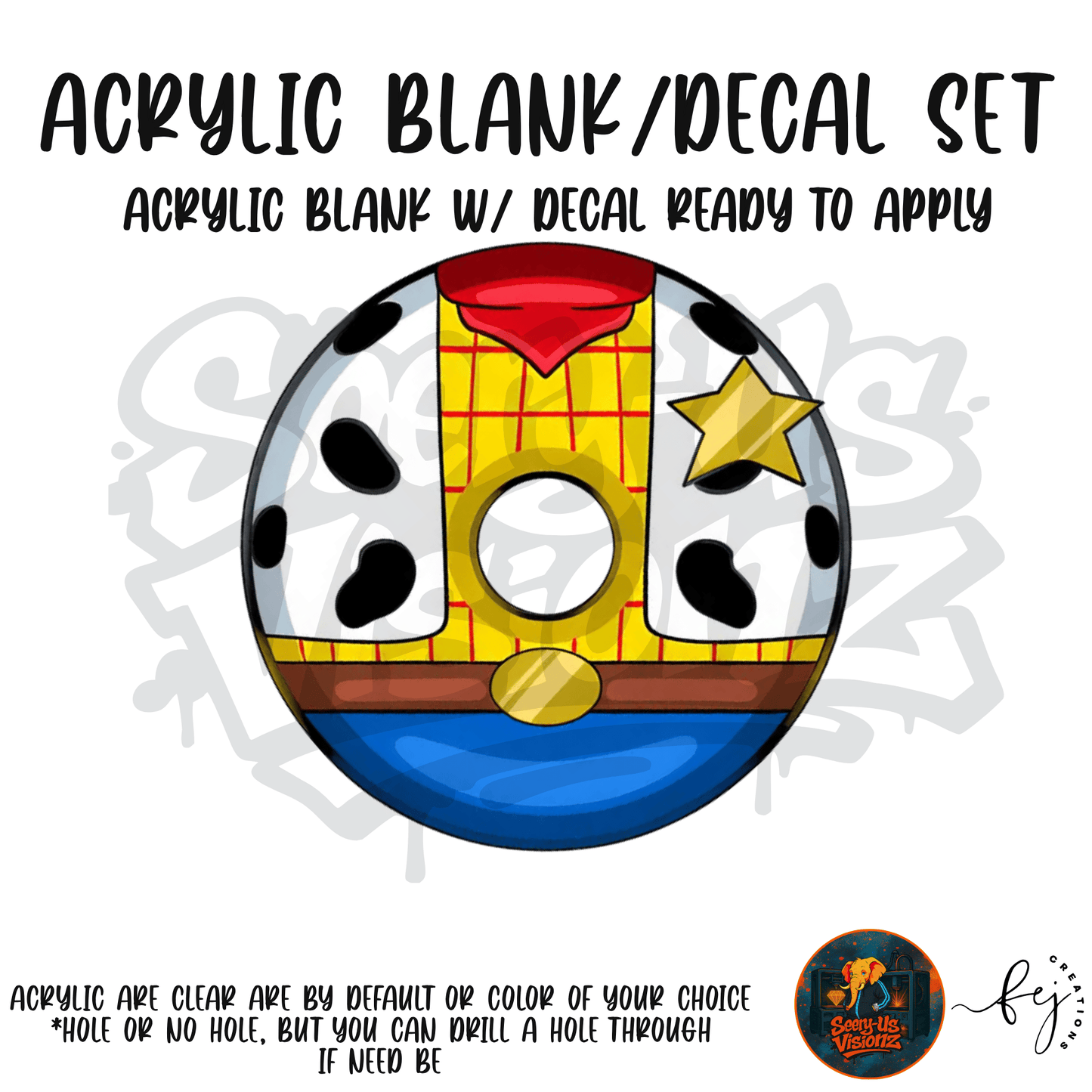 Cowboy Sheriff Donut Acrylic & Decal Kit