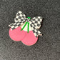 Checkered Cherry - Embellishment Flatback Charm