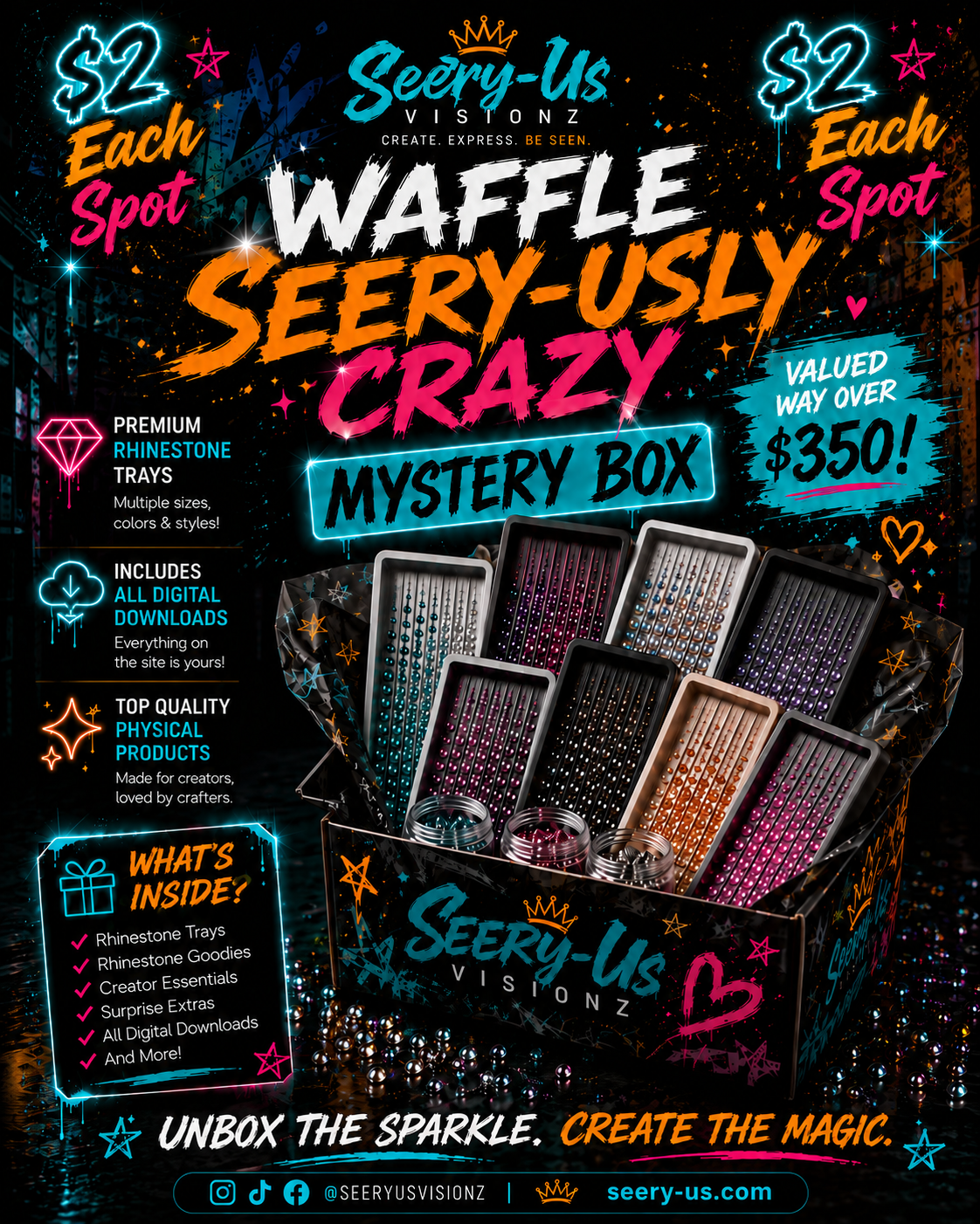 Crazy Mystery Box WAFFLE – 3D Prints + Acrylics + All Digital Downloads