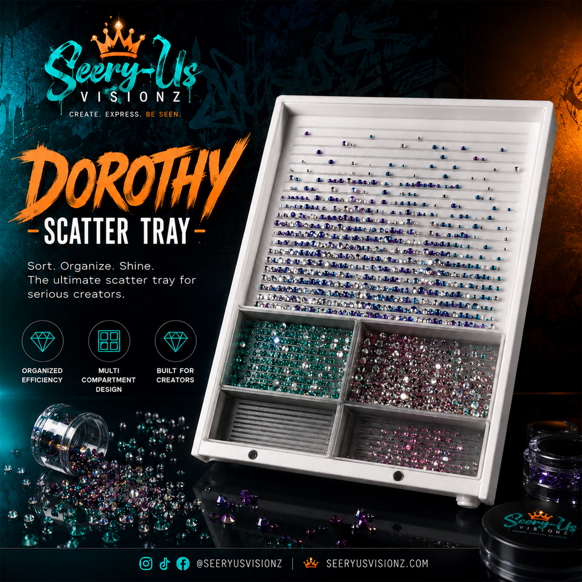 Dorothy Rhinestone Flip Tray, additional product view 2