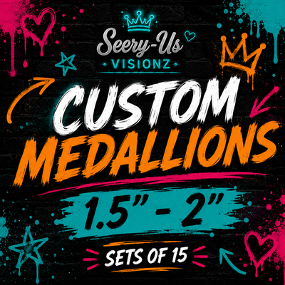 Custom Laser Engraved Medallions 1.5" – 2" Set of 15