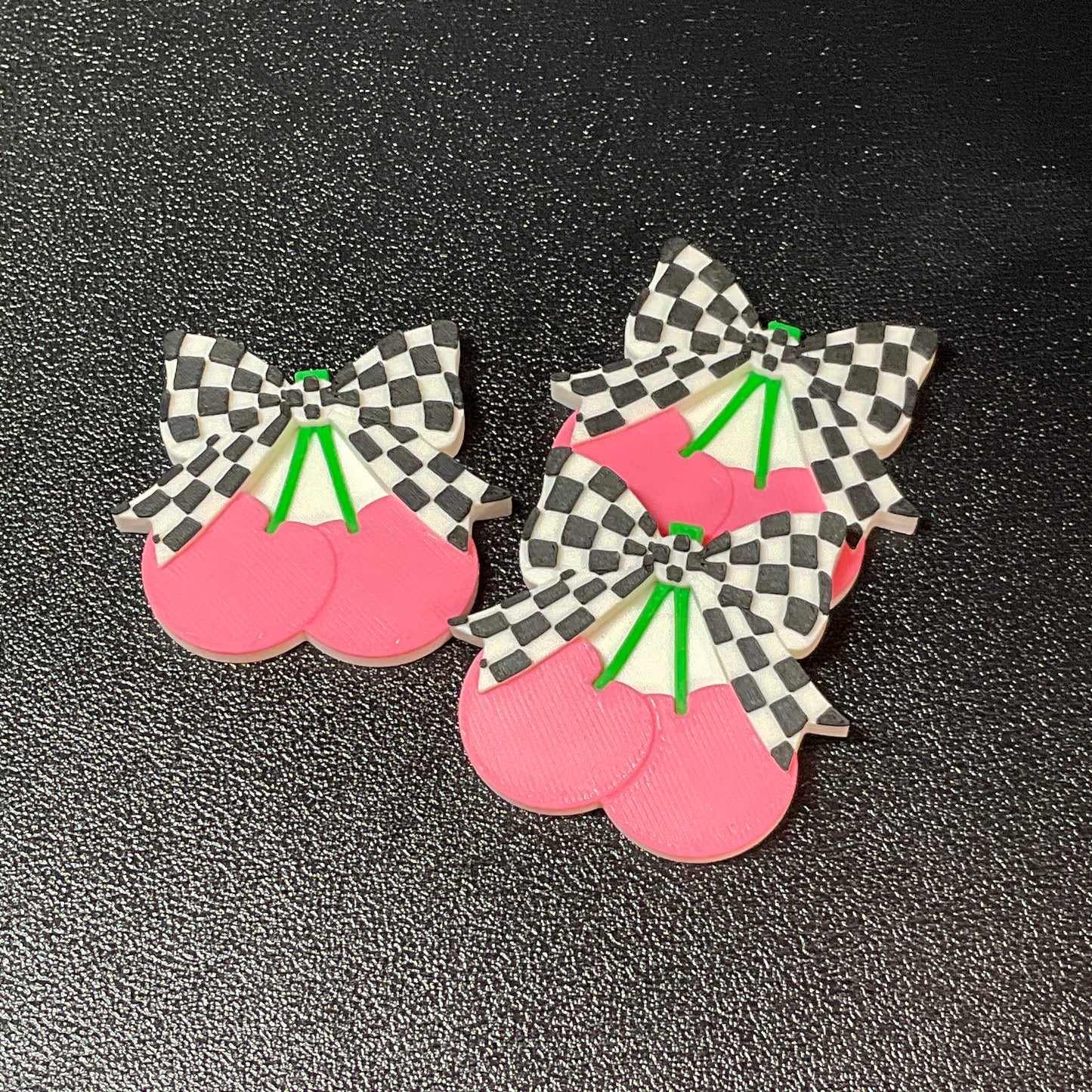 Checkered Cherry - Embellishment Flatback Charm