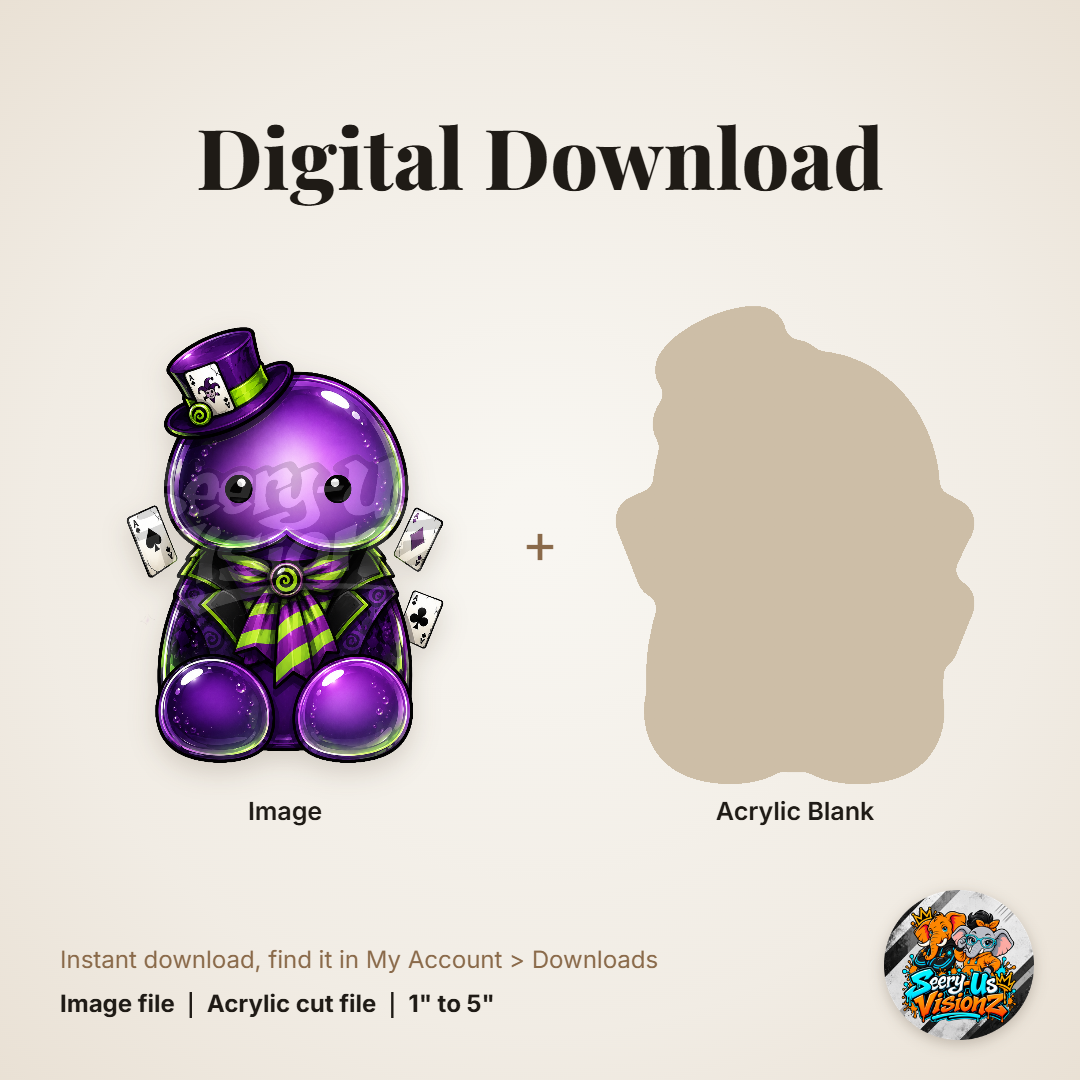 Purple Magician Jelly acrylic blank and digital download