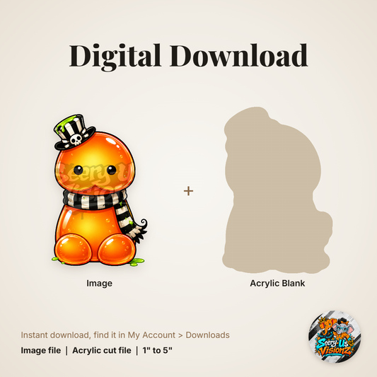 Skull Top Hat Jelly acrylic blank and digital download