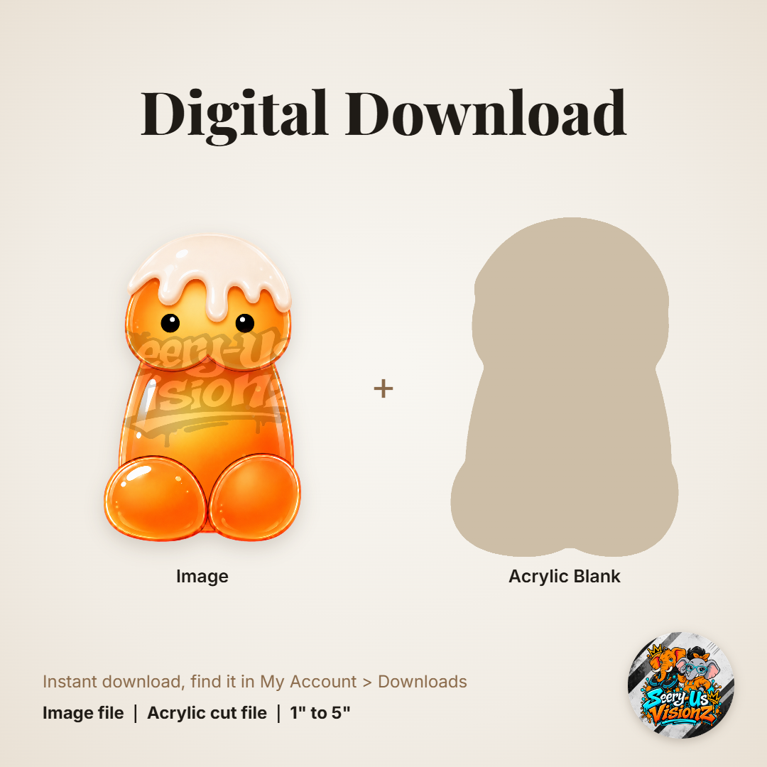 Creamsicle Drip Jelly acrylic blank and digital download