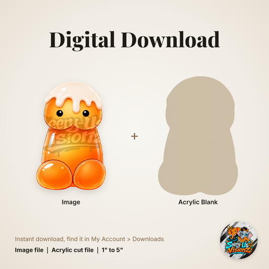 Creamsicle Drip Jelly acrylic blank and digital download