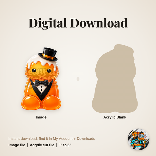 Creamsicle Tuxedo Jelly acrylic blank and digital download