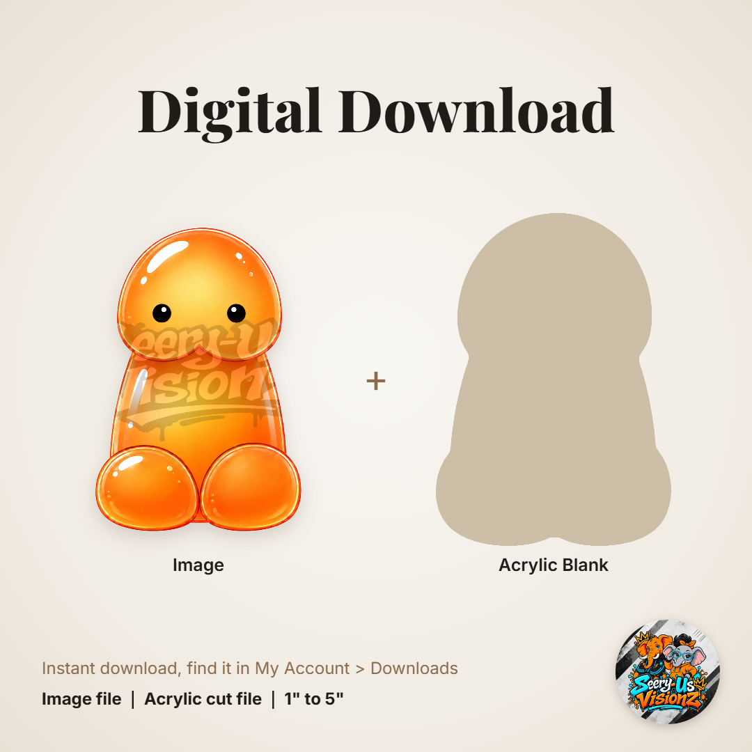 Classic Orange Jelly acrylic blank and digital download