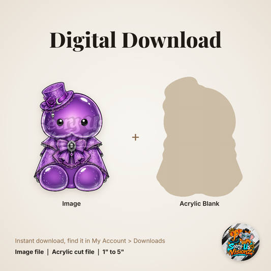 Purple Gothic Lace Jelly acrylic blank and digital download