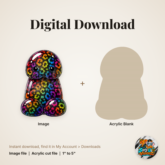 Neon Leopard Jelly acrylic blank and digital download