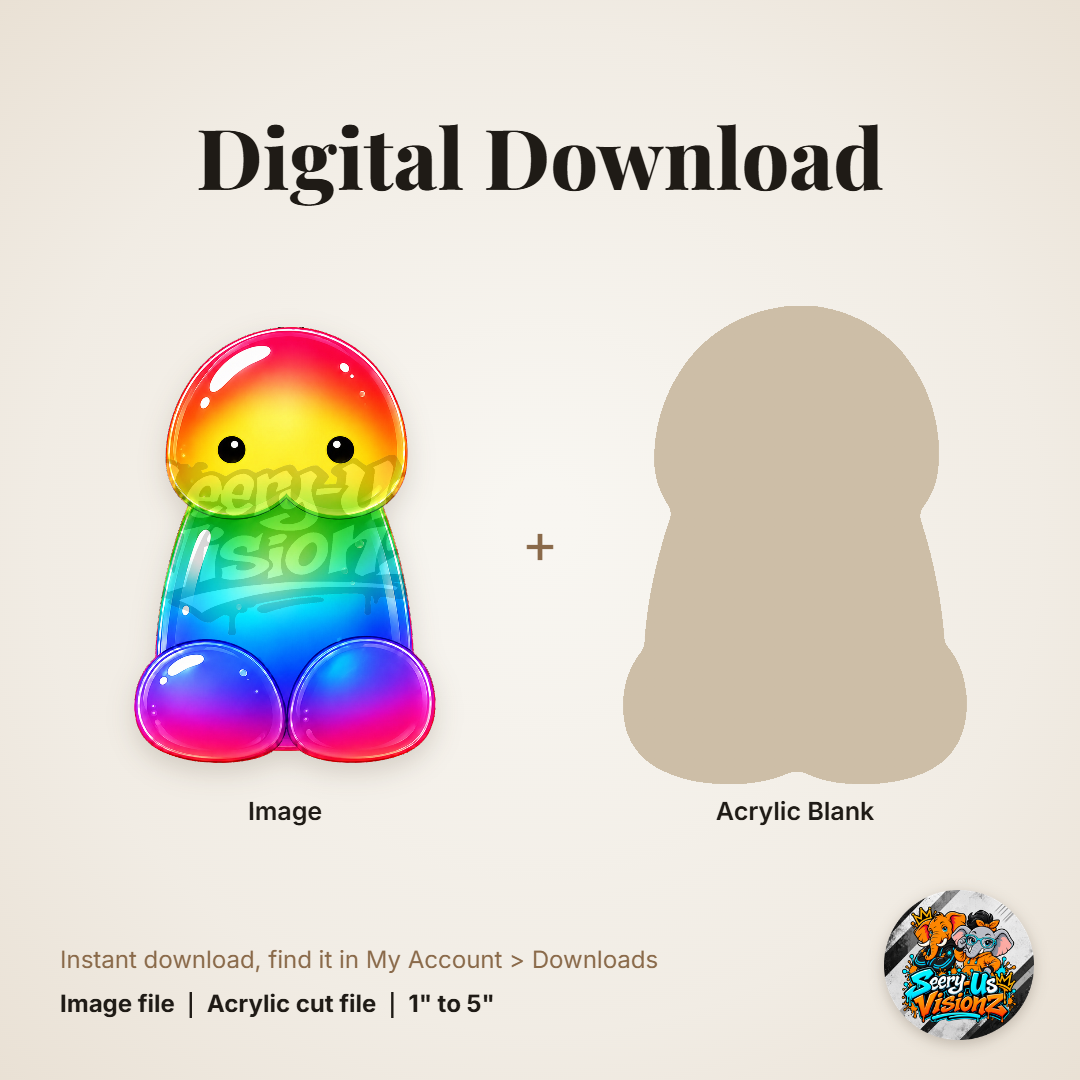 Classic Rainbow Jelly acrylic blank and digital download