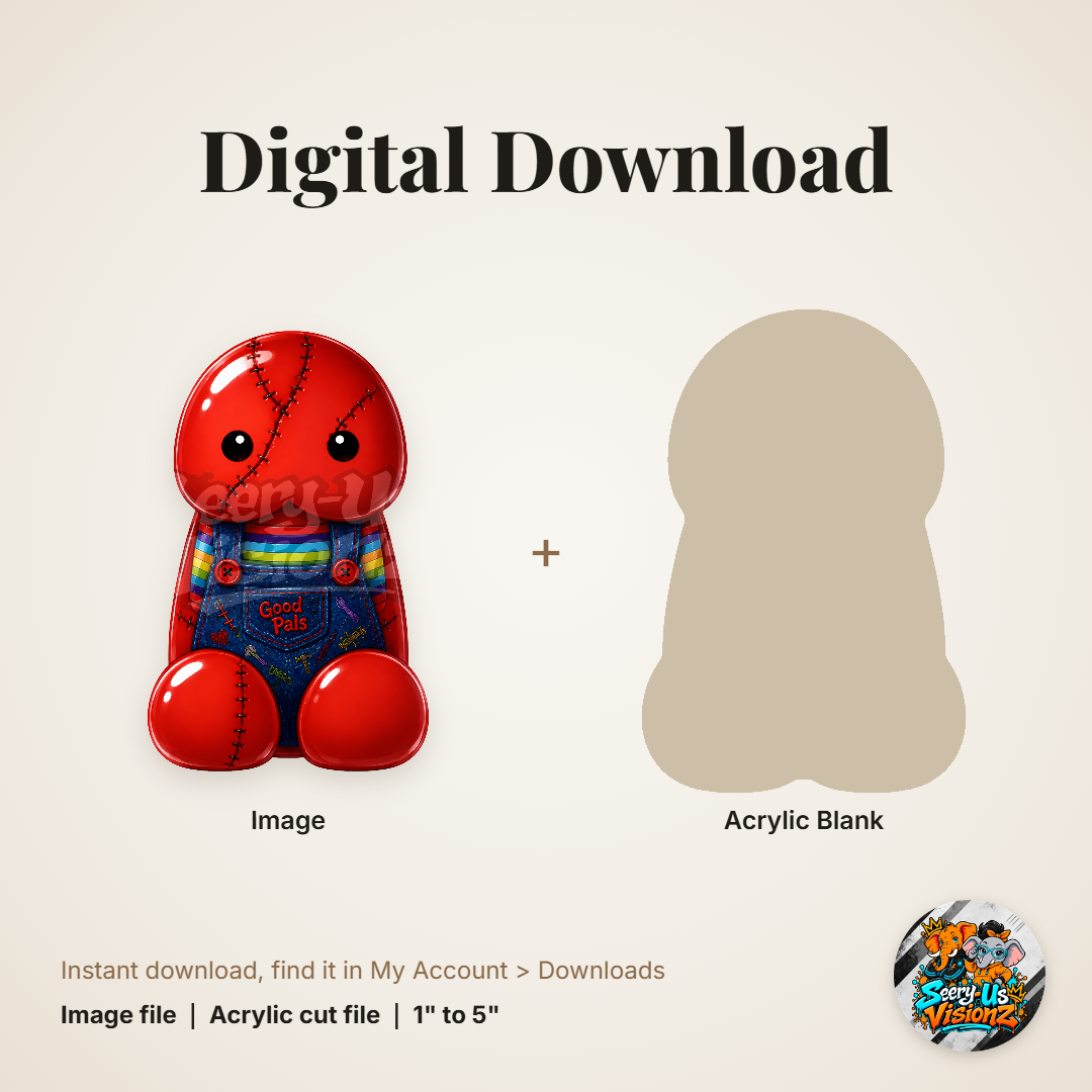 Stitched Overalls Jelly acrylic blank and digital download